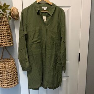 Olive Green Button-Up romper